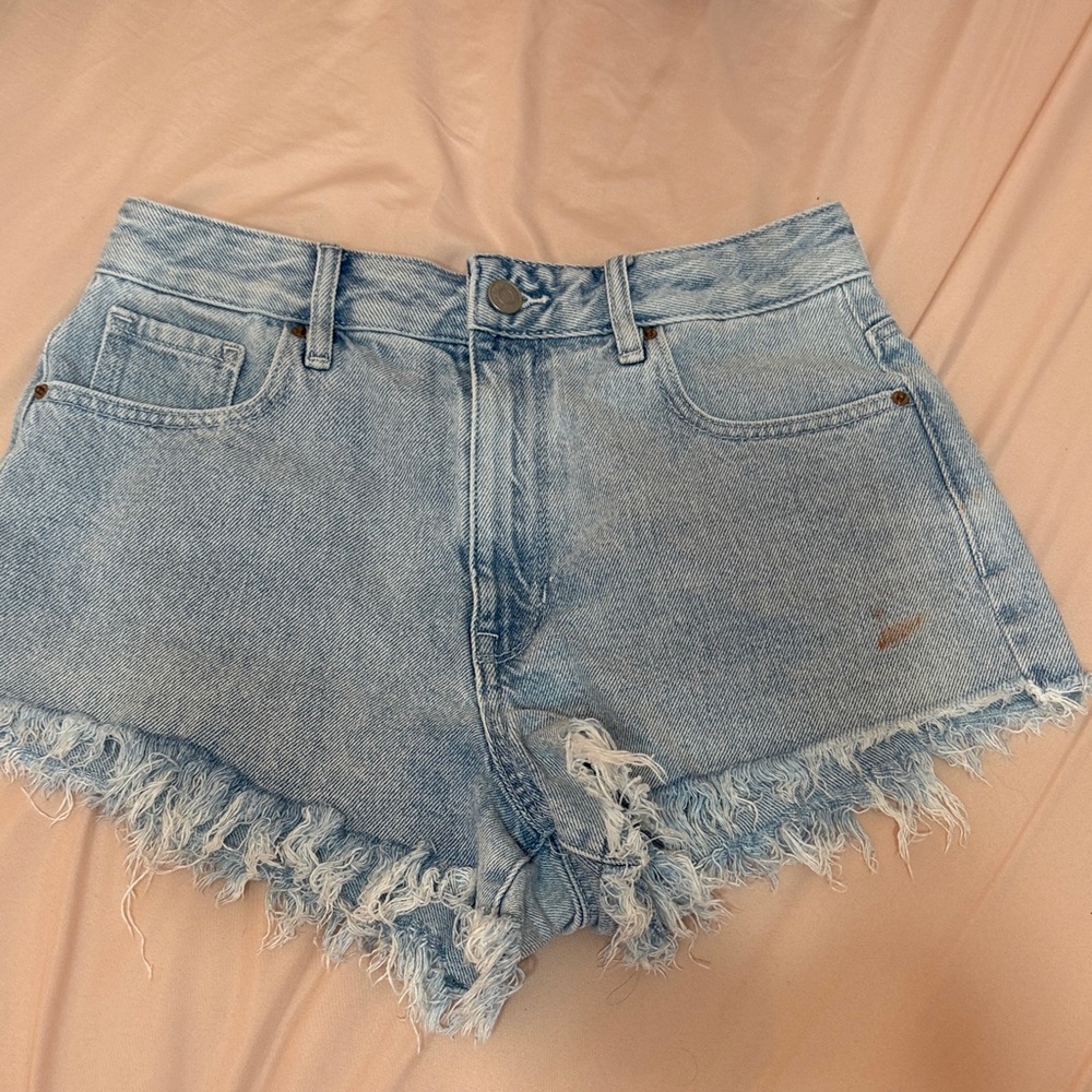 PacSun Light Blue Frayed Jean Shorts